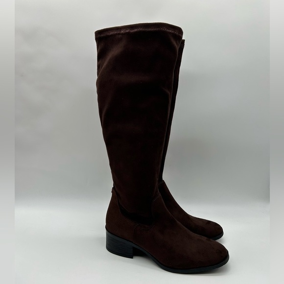 Kenneth Cole New York Stanford Brown Vegan Knee-High Boots Size 8.5 New With Box - Picture 3 of 9